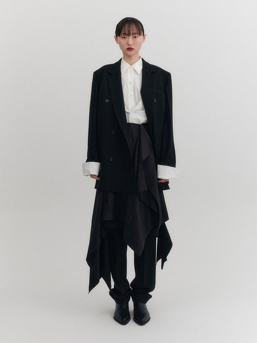 Eenk Unbalance Midi Skirt - Black