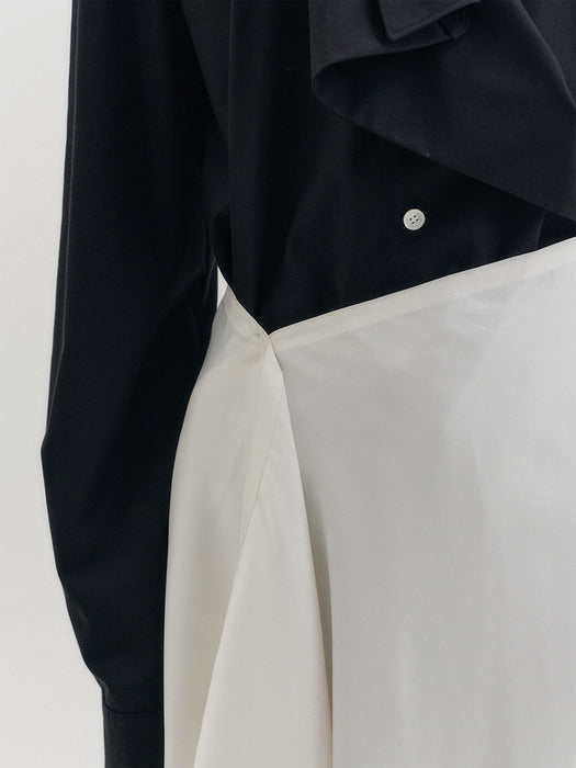 [EENK] Unbalance Midi Skirt - White