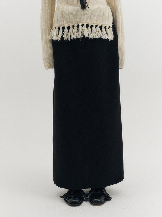 Eenk Straight Classic Long Skirt - Black