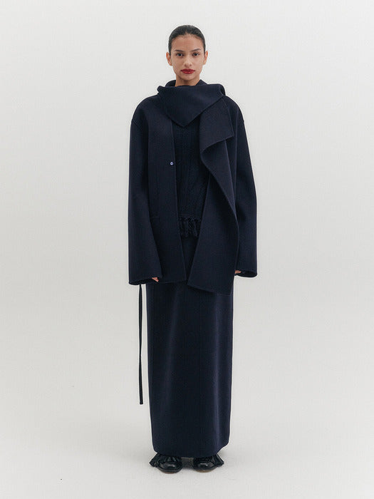 Eenk Straight Classic Long Skirt - Navy