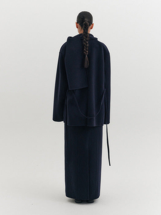 Eenk Straight Classic Long Skirt - Navy