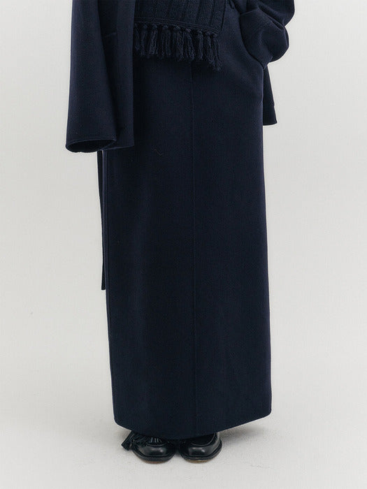 Eenk Straight Classic Long Skirt - Navy