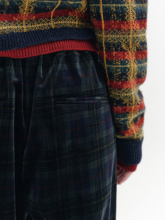 Eenk Check Straight Pants - Navy