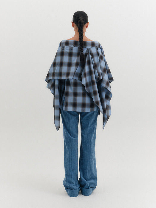 Eenk Corduroy Turn-up Pants - Blue