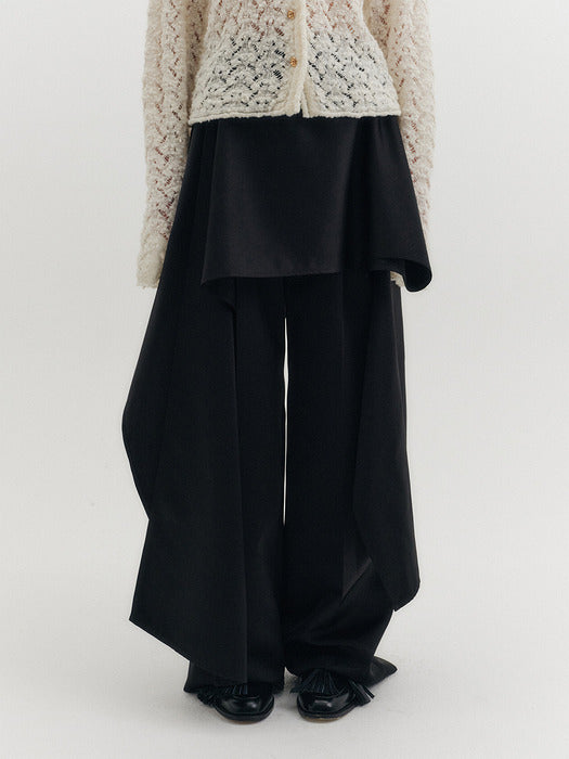 [EENK] Layered Wrap Pants - Black