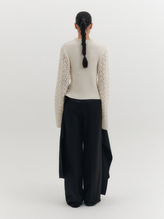 [EENK] Layered Wrap Pants - Black
