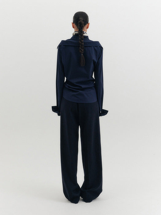 Eenk Pintuck Relaxed Pants - Black