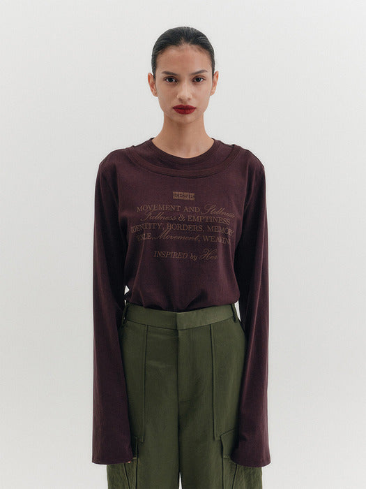 Eenk Layered Printing T-shirt - Brown