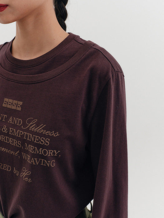 Eenk Layered Printing T-shirt - Brown
