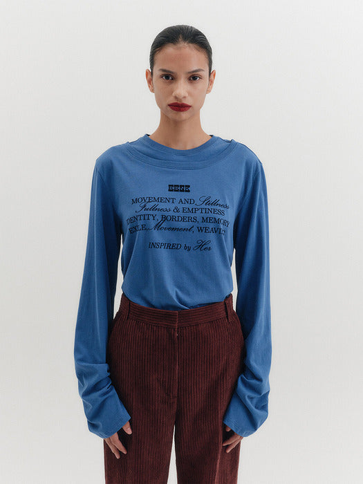 Eenk Layered Printing T-shirt - Blue