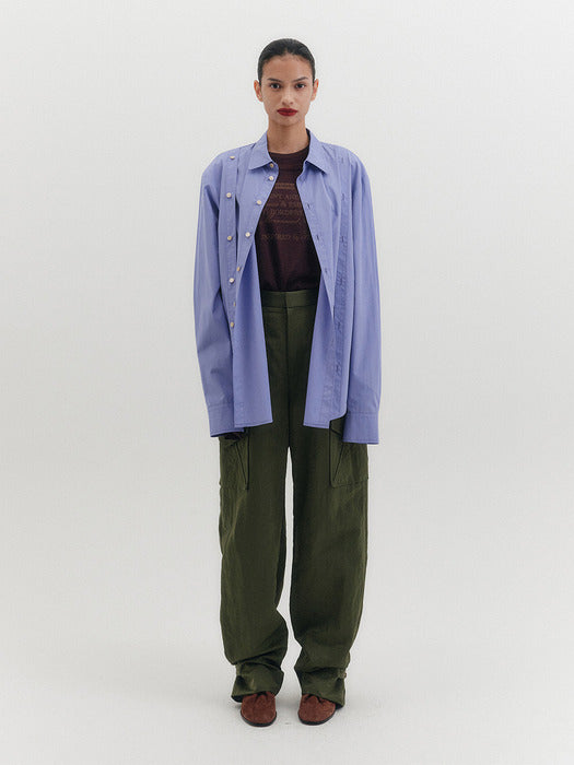 Eenk Double Button Transformable Shirt - Lavender