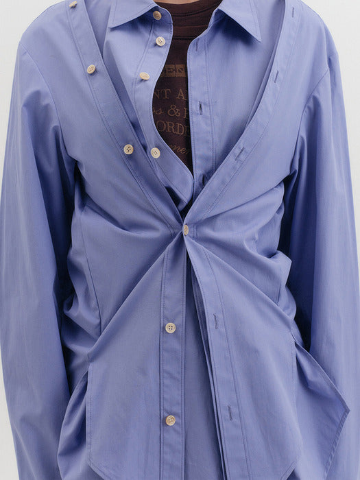 Eenk Double Button Transformable Shirt - Lavender