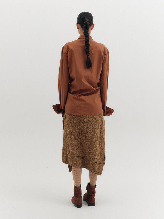 Eenk Double Button Transformable Shirt - Brown