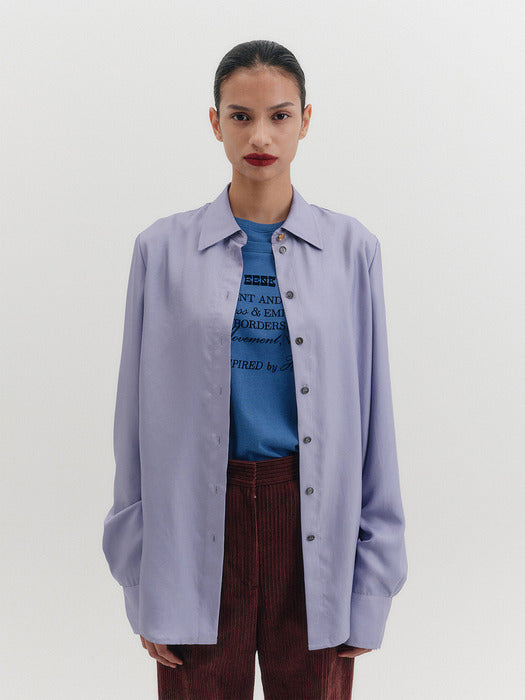 Eenk Brooch Classic Shirt - Lavender