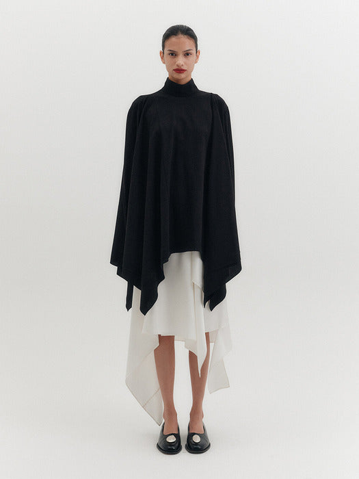 Eenk High-Neck Flow Blouse - Black