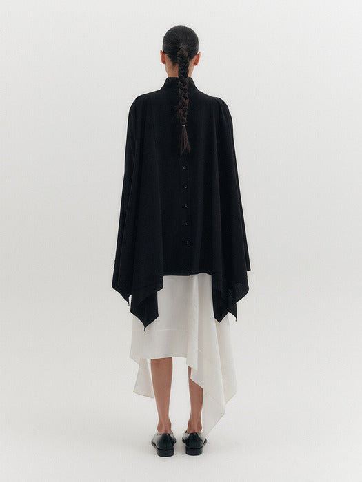 Eenk High-Neck Flow Blouse - Black
