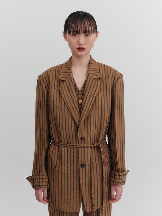 Eenk Best Layered Single Blazer - Camel