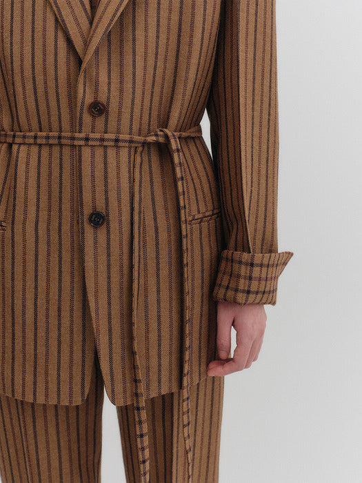 Eenk Best Layered Single Blazer - Camel