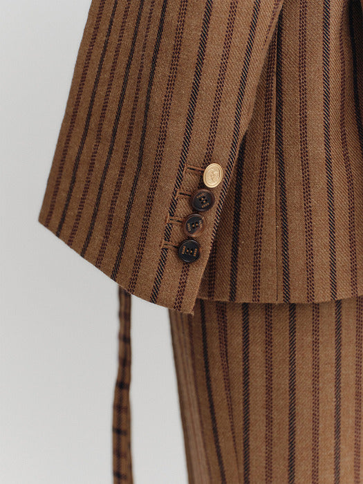 Eenk Best Layered Single Blazer - Camel
