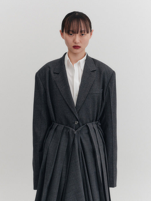 Eenk Transformable Single Blazer - Gray