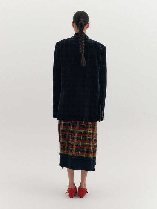 Eenk Double-Breasted Blazer - Navy Check