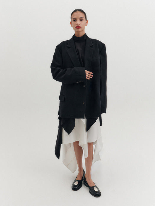 [EENK] Transformable Single Blazer - Black