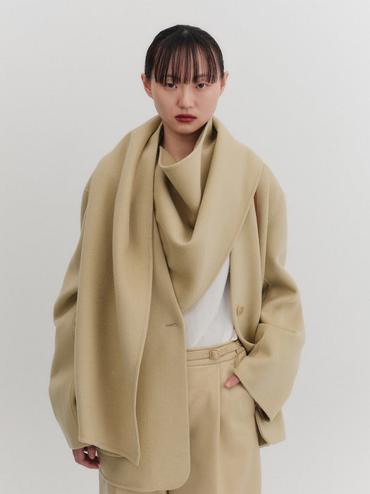 Eenk Handmade Muffler Jacket - Light Beige