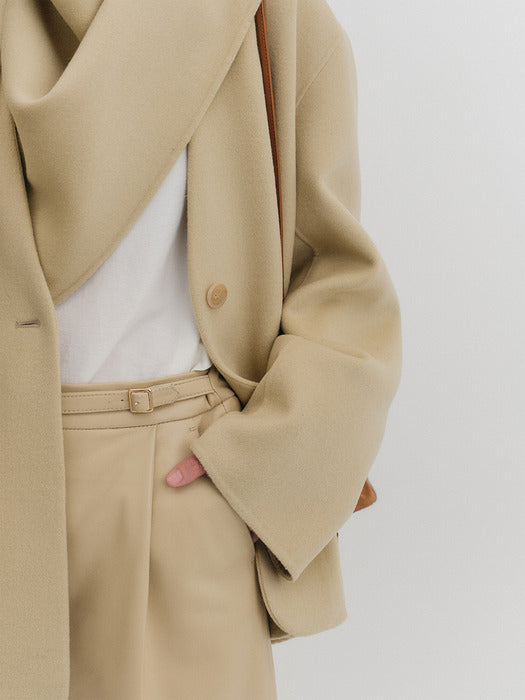 Eenk Handmade Muffler Jacket - Light Beige