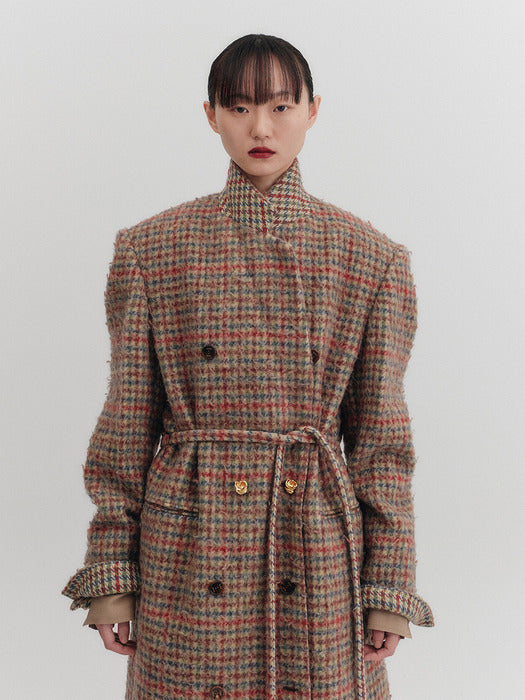 [EENK] Tailored Belted Long Coat - Multi