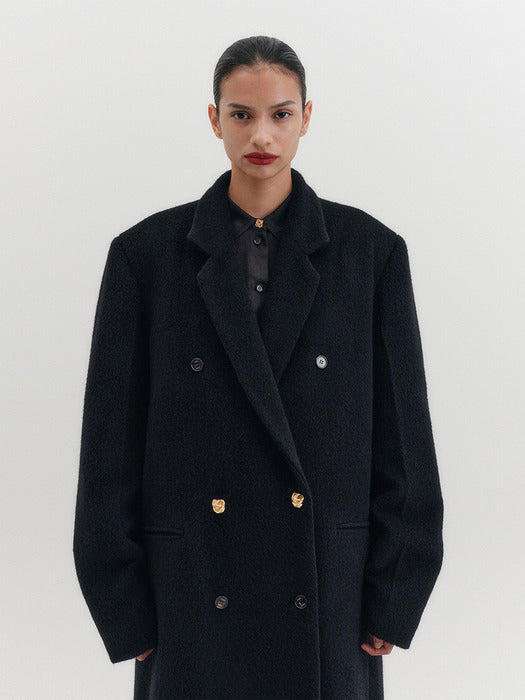 Eenk Tailored Belted Long Coat - Black