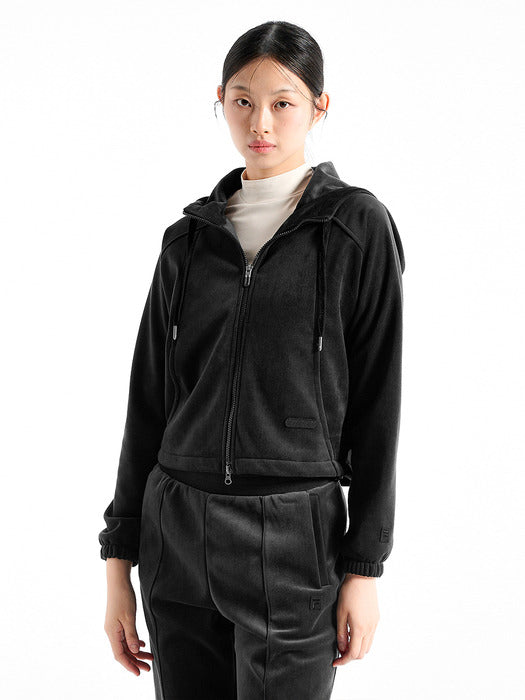[fila] Velour Corduroy Fleece Lined Hooded Zip-Up_FS254FT02F004_001