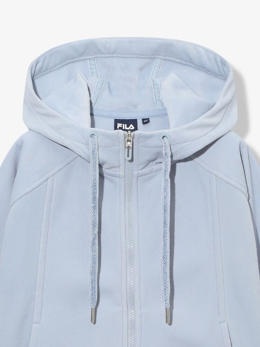 Velour Corduroy Fleece-Lined Hooded Zip-Up_FS254FT02F004_442