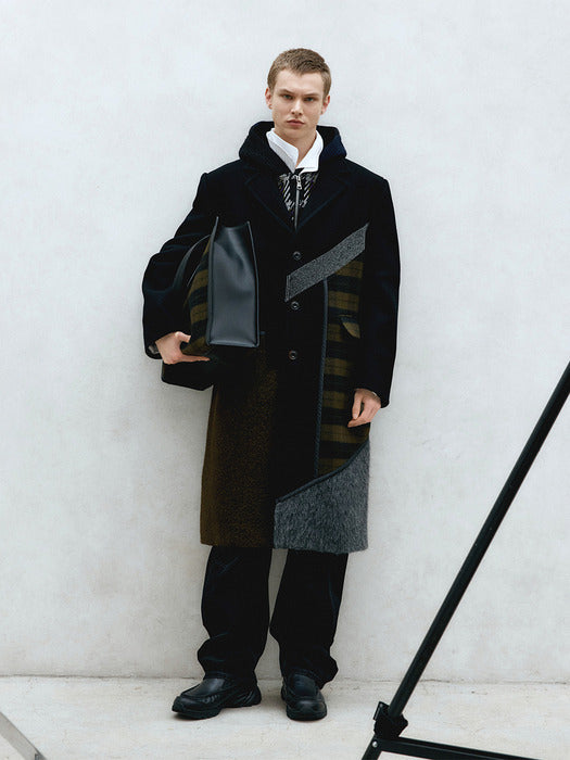 [andersson bell] PATCHWORK WOOL COAT awa709m(MULTI)