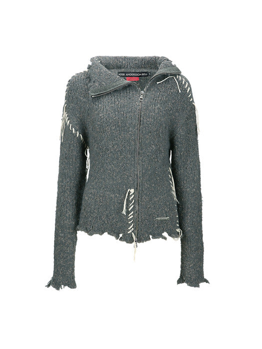 [andersson bell] HARLOW DAMAGED KNIT JACKET atb1388w(GREY)