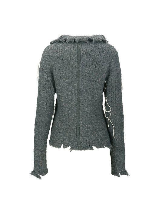 [andersson bell] HARLOW DAMAGED KNIT JACKET atb1388w(GREY)