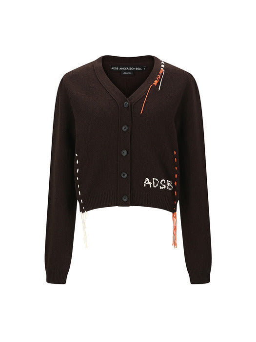 [andersson bell] MORGAN HAND STITCHED KNIT CARDIGAN atb1382w(BROWN)
