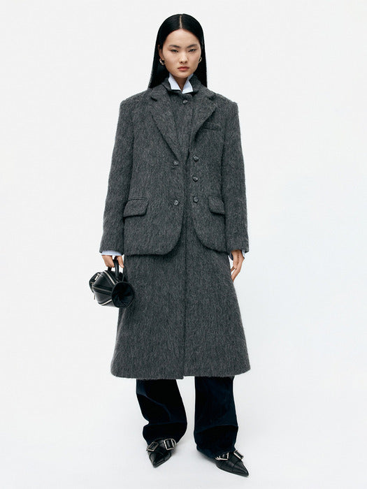 [andersson bell] BLAZER LAYERED COAT awa719w(CHARCOAL)
