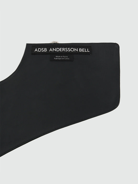[andersson bell] UNISEX LEATHER SLASH SCARF aaa489u(BLACK)