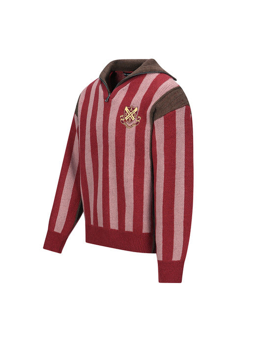 [andersson bell] ADSB HALF ZIP-UP EMBLEM SWEATER atb1370m(RED)