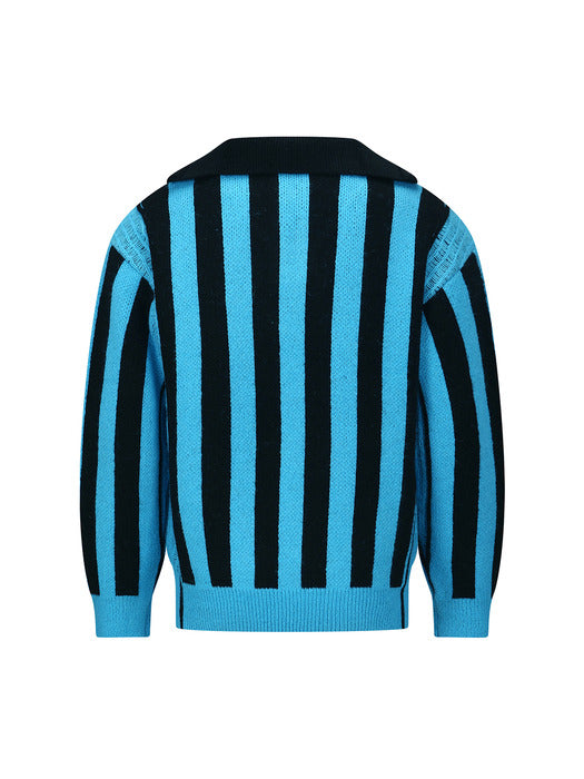 [andersson bell] ADSB HALF ZIP-UP EMBLEM SWEATER atb1370m(BLUE)