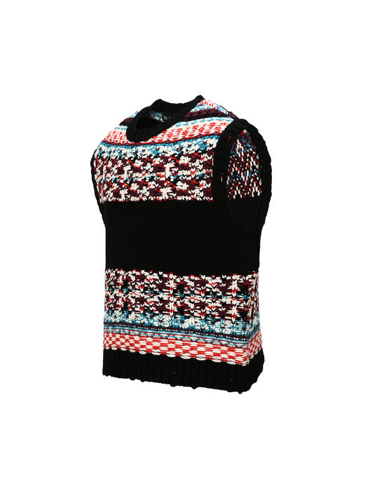 [andersson bell] UNISEX NORDIC CREWNECK VEST atb1336u(BLACK)
