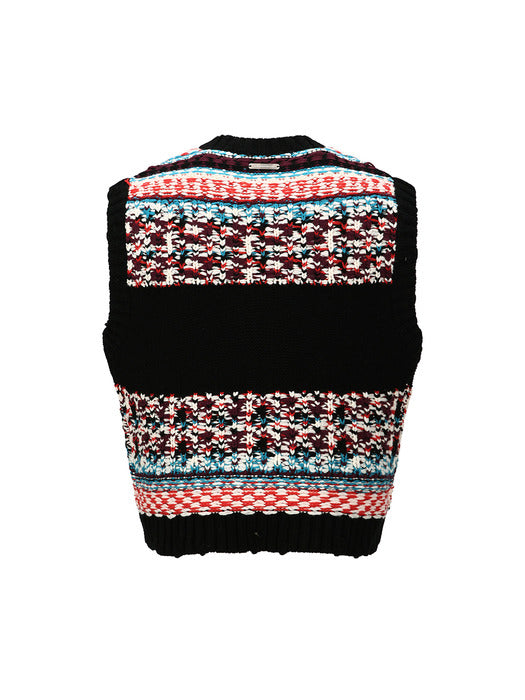 [andersson bell] UNISEX NORDIC CREWNECK VEST atb1336u(BLACK)