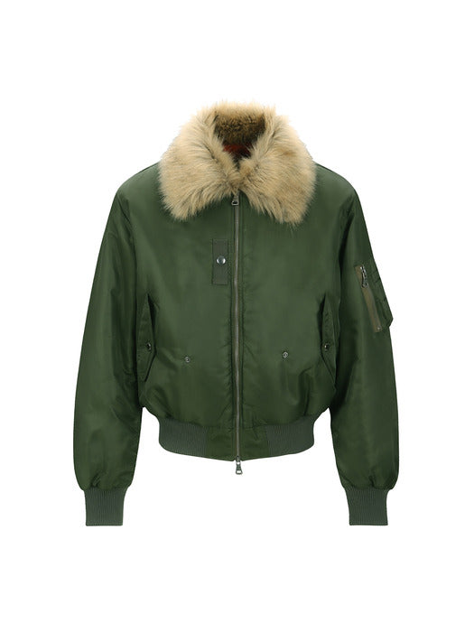 [andersson bell] FUR COLLAR MA-1 BOMBER awa737u(KHAKI)