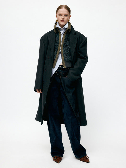 [andersson bell] UNISEX JAMES WOOL COAT awa731u(BLACK)