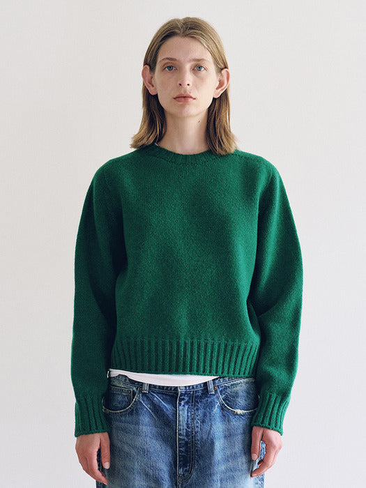 Nothing Written Bunny Wool Pullover Knit (Leafy Green)