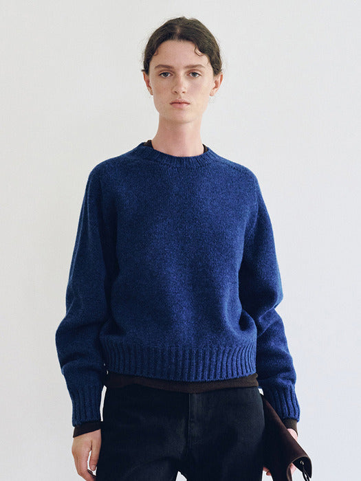 Nothing Written Bunny Wool Pullover Knit (Blue)