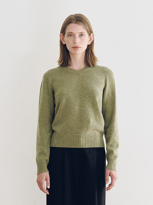 [nothing written] Marsh V-Neck Pullover (Herb Sage)