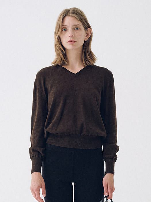 Nothing Written Charlotte v-neck pullover (Brown)