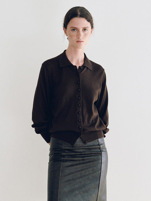 [nothing written] Muffin Button Cardigan (Chocolate)
