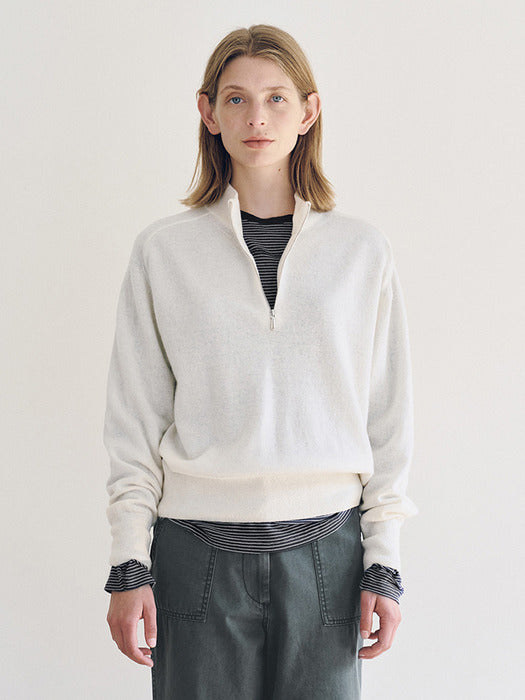 Nothing Written Lane Half Zip knit (Neutral)